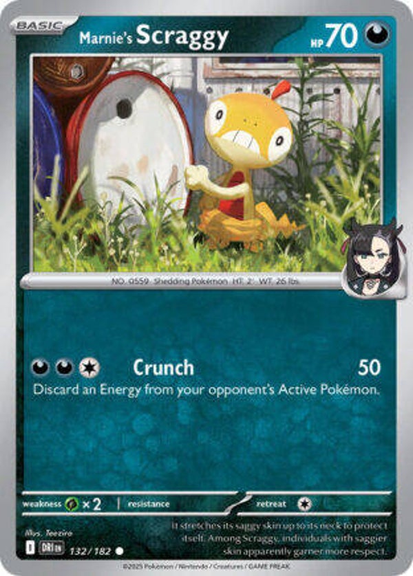DRI 132 Marnie's Scraggy reverse holo
