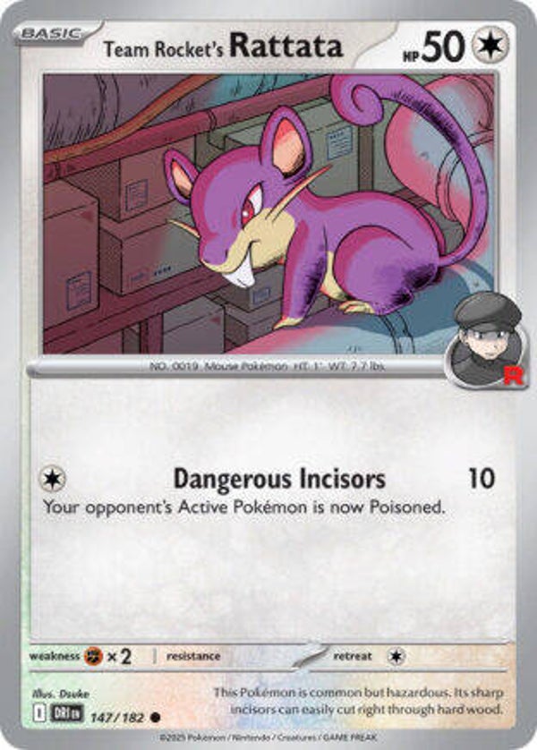 DRI 147 Team Rocket's Rattata reverse holo