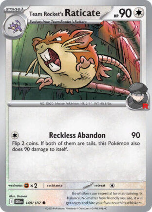 DRI 148 Team Rocket's Raticate reverse holo