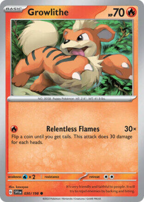 SVI 030 Growlithe reverse holo