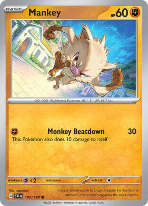 SVI 107 Mankey reverse holo