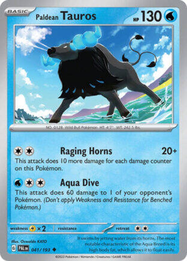 PAL 041 Paldean Tauros reverse holo