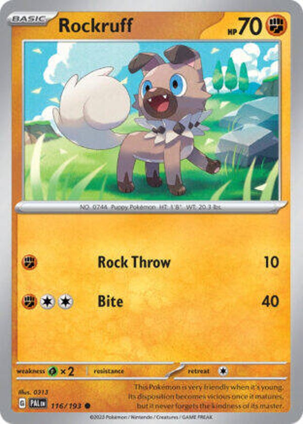 PAL 116 Rockruff reverse holo