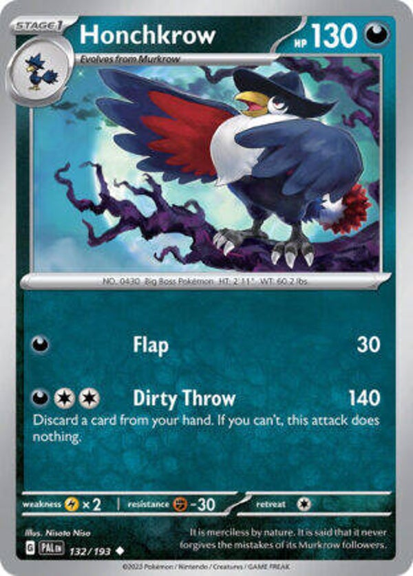 PAL 132 Honchkrow reverse holo