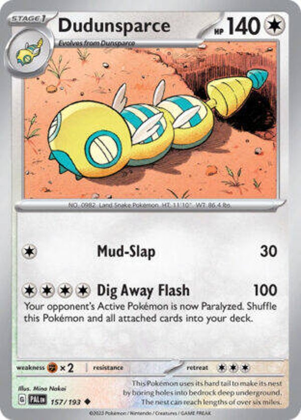 PAL 157 Dudunsparce reverse holo