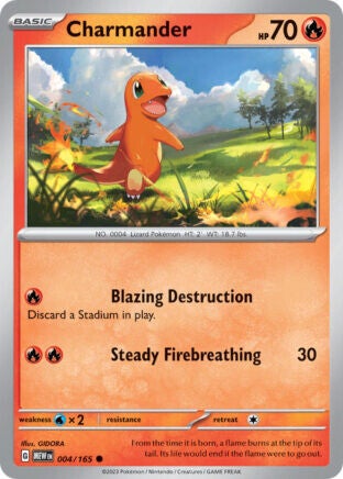 MEW 004 Charmander reverse holo