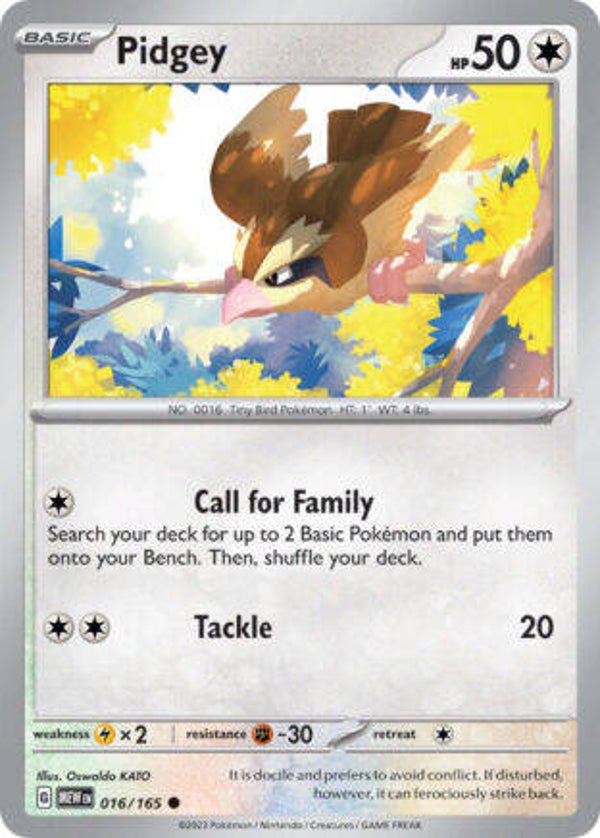 MEW 016 Pidgey reverse holo