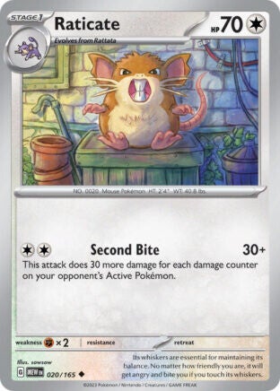 MEW 020 Raticate reverse holo