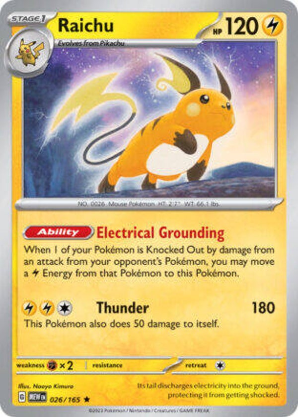 MEW 026 Raichu reverse holo