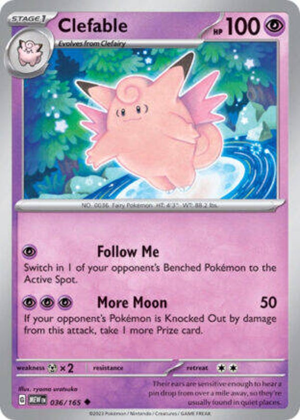 MEW 036 Clefable reverse holo