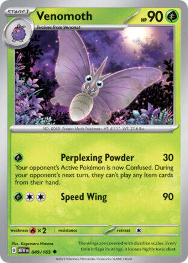 MEW 049 Venomoth reverse holo