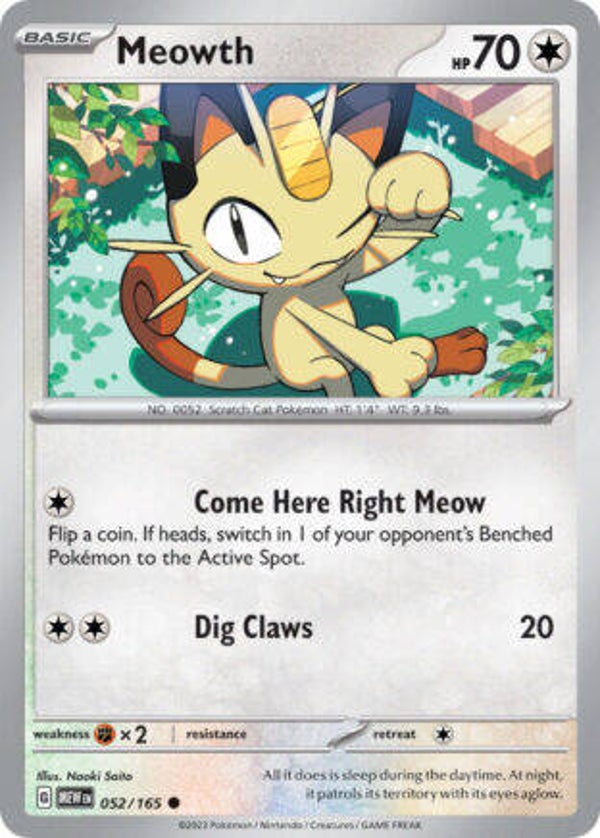 MEW 052 Meowth reverse holo