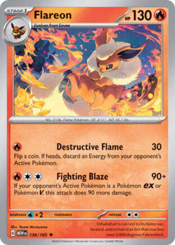 MEW 136 Flareon reverse holo