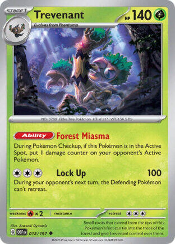 OBF 012 Trevenant reverse holo