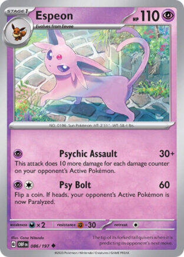 OBF 086 Espeon reverse holo