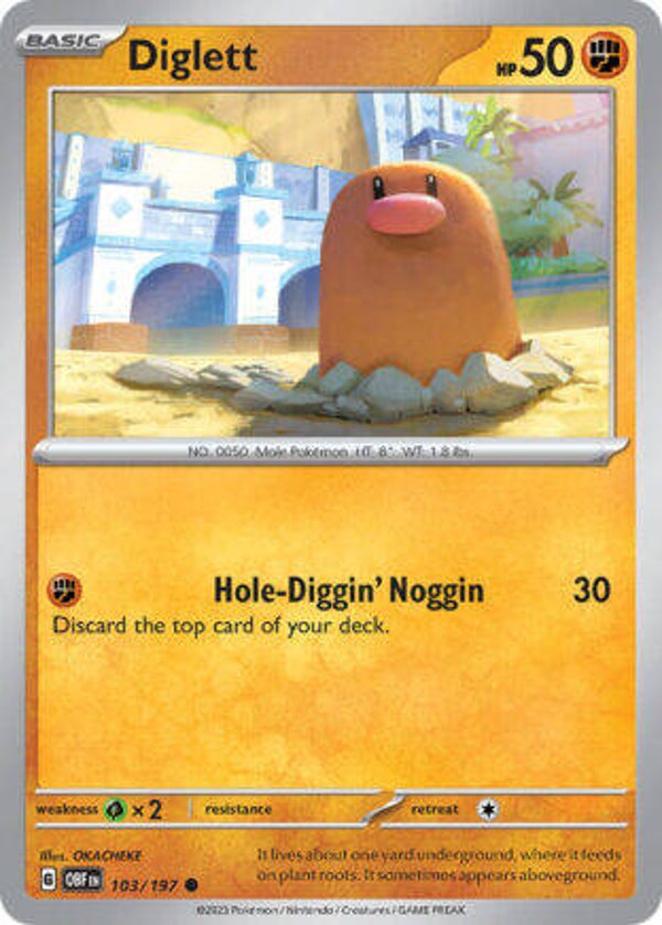 OBF 103 Diglett reverse holo