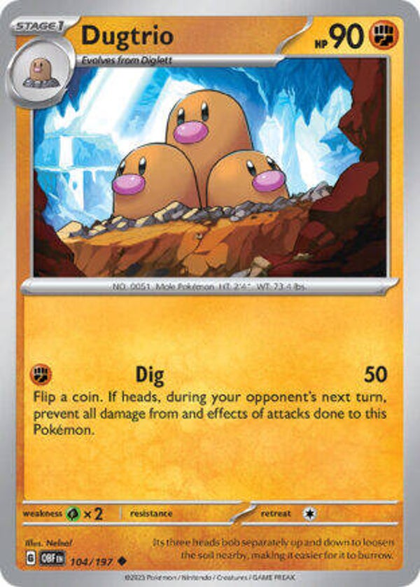 OBF 104 Dugtrio reverse holo