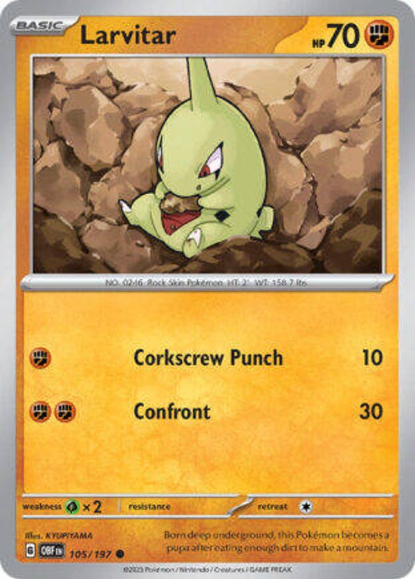 OBF 105 Larvitar reverse holo