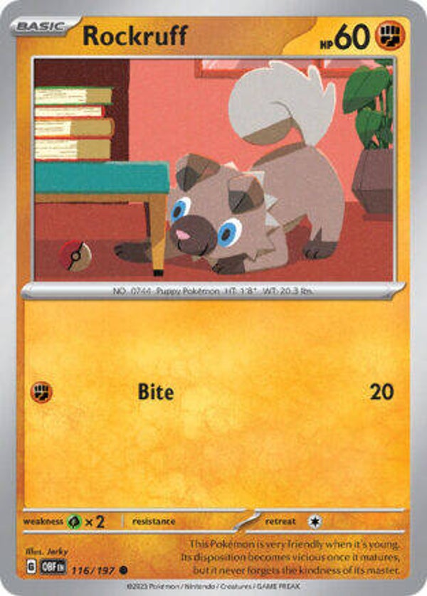 OBF 116 Rockruff reverse holo
