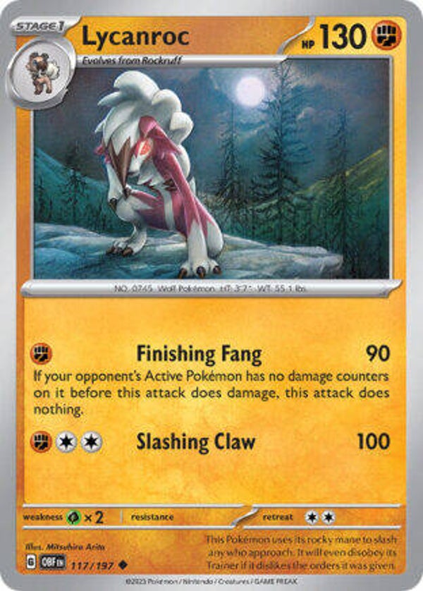 OBF 117 Lycanroc reverse holo