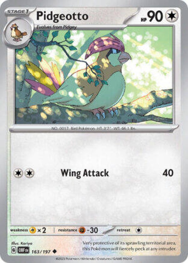 OBF 163 Pidgeotto reverse holo