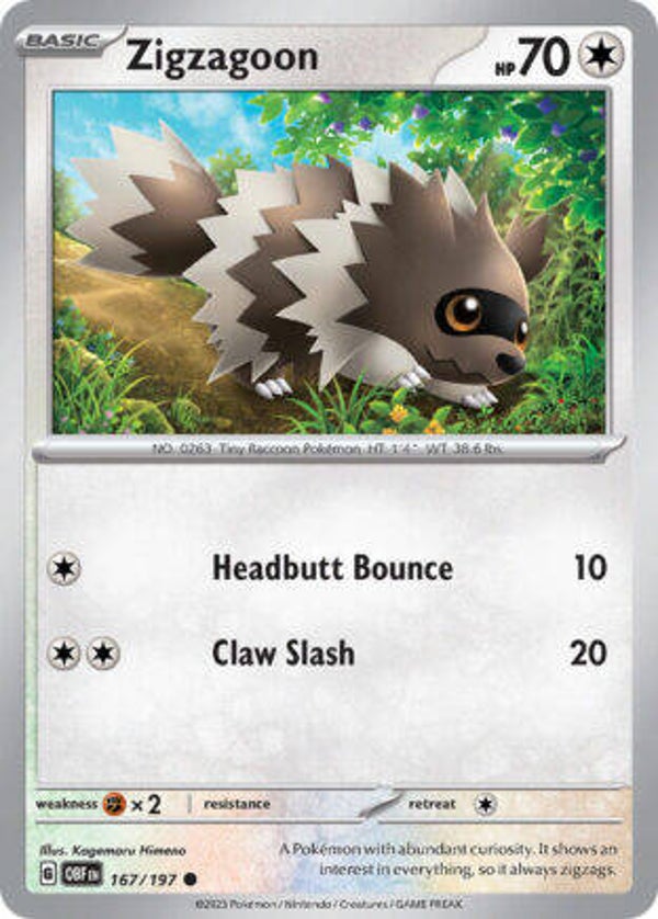 OBF 167 Zigzagoon reverse holo