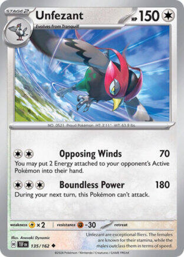 TEF 135 Unfezant reverse holo
