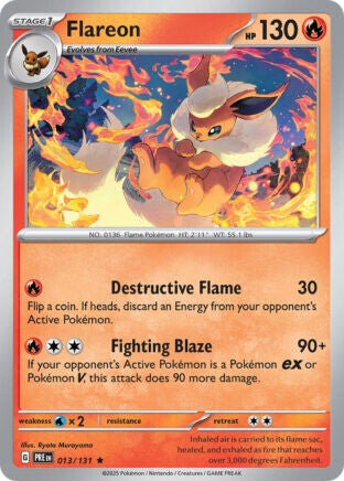 PRE 013 Flareon reverse holo