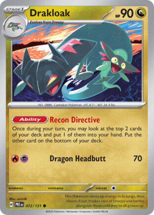 PRE 072 Drakloak reverse holo
