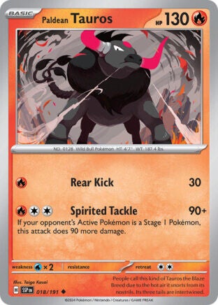 SSP 018 Paldean Tauros reverse holo