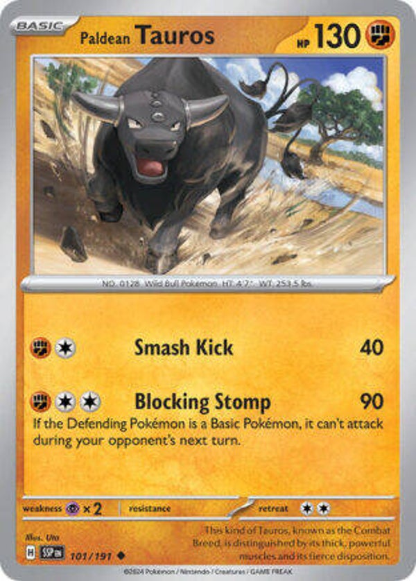 SSP 101 Paldean Tauros reverse holo