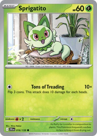 JTG 016 Sprigatito reverse holo