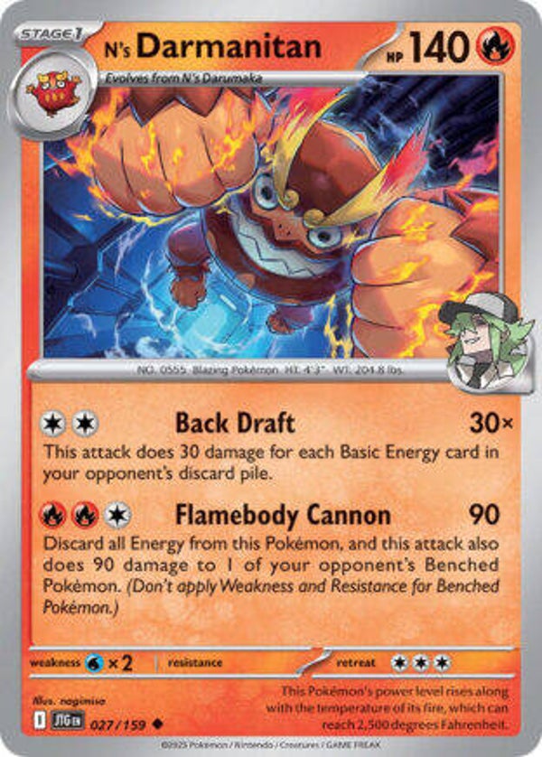 JTG 027 N's Darmanitan reverse holo