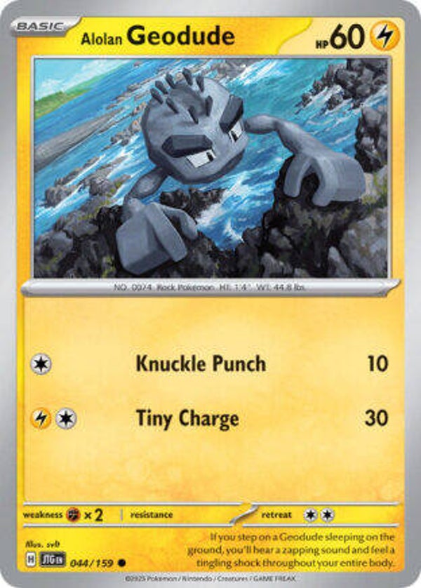 JTG 044 Alolan Geodude reverse holo