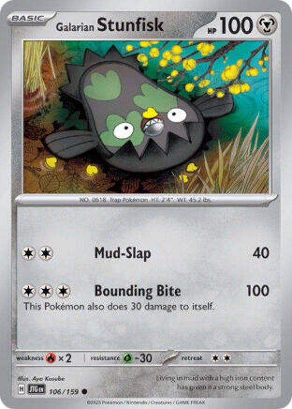 JTG 106 Galarian Stunfisk reverse holo