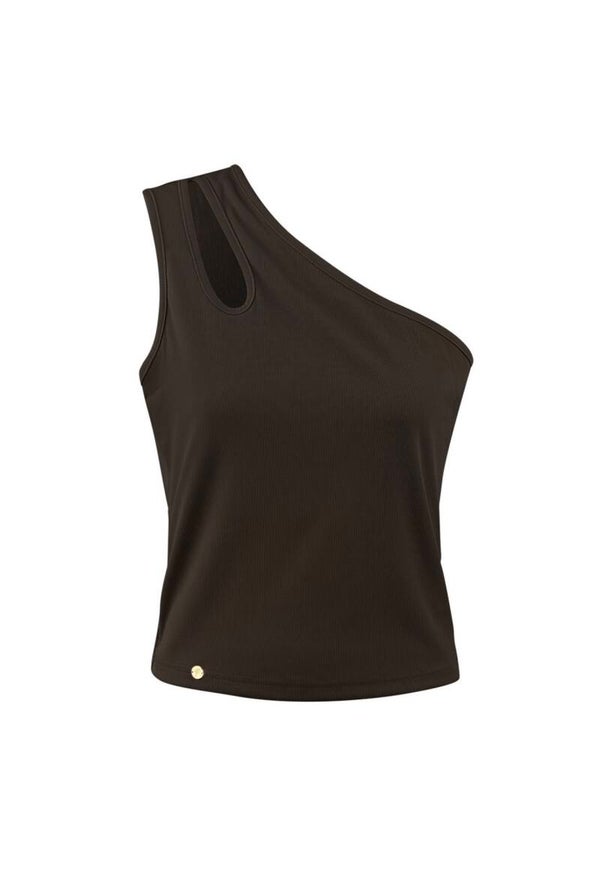 One shoulder top - bruin
