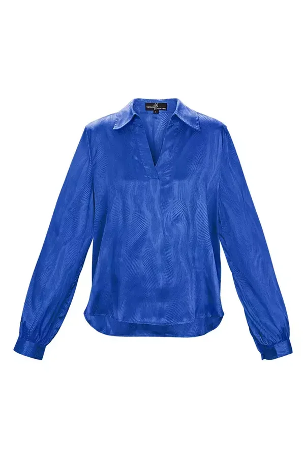 Satin blouse - blauw