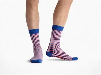 Sokken met strepen rood/wit/blauw