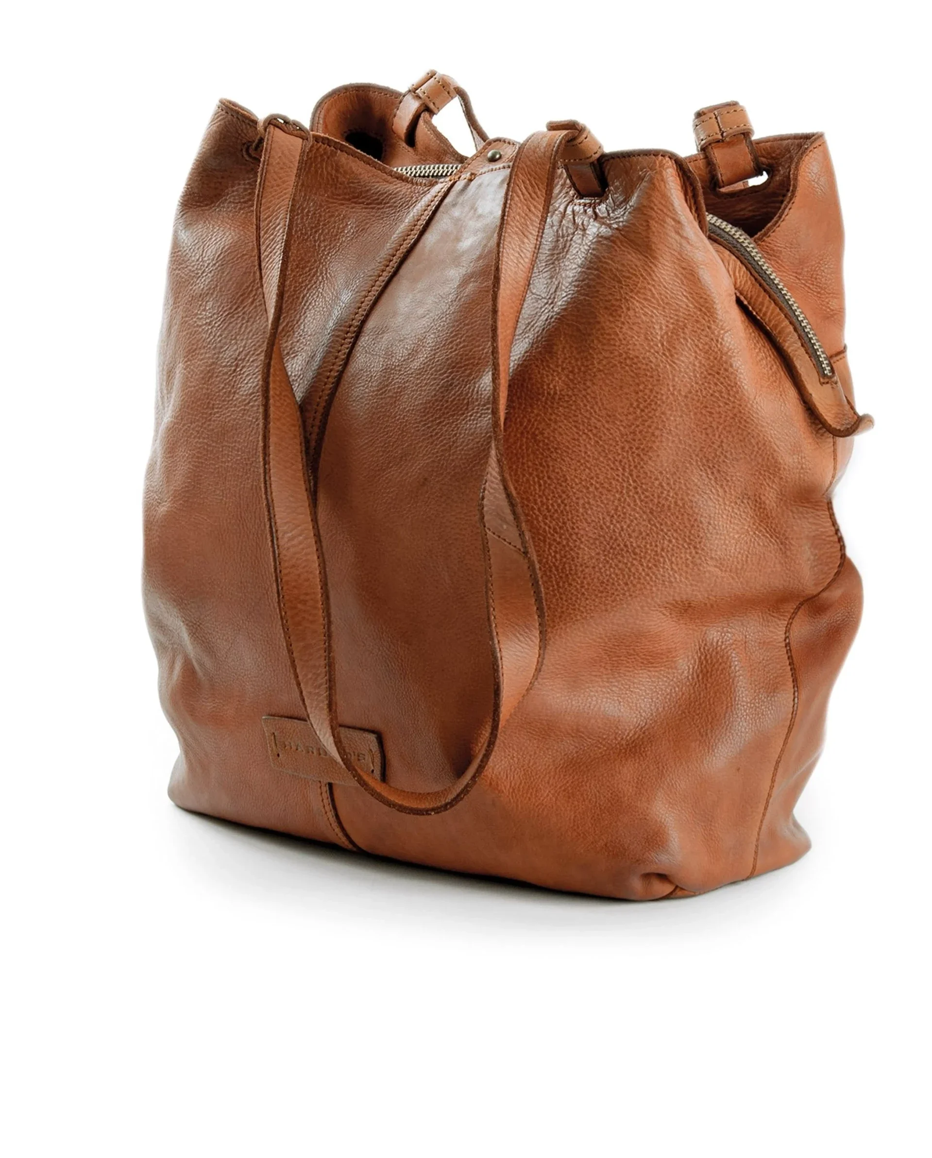 Shopper in cognac kleur