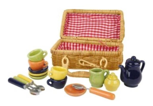 Schattig retro picknick mandje