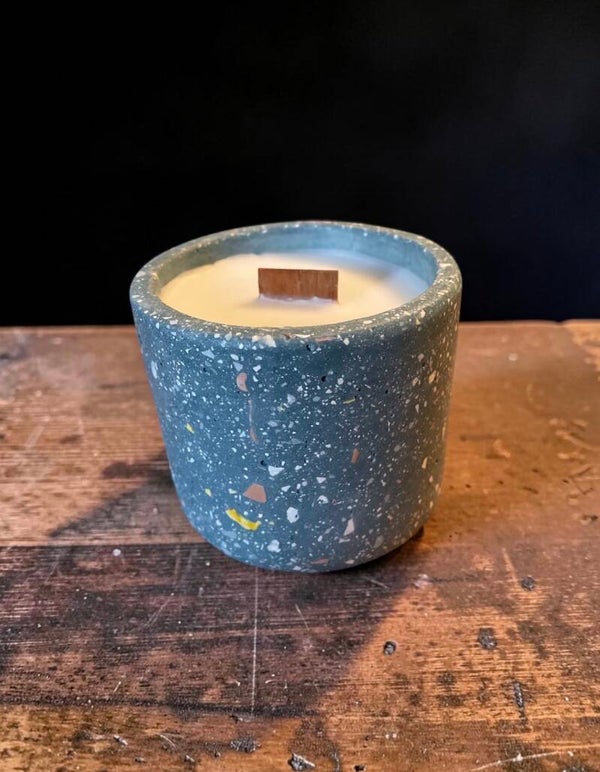 Sojawaskaars in terrazzo pot