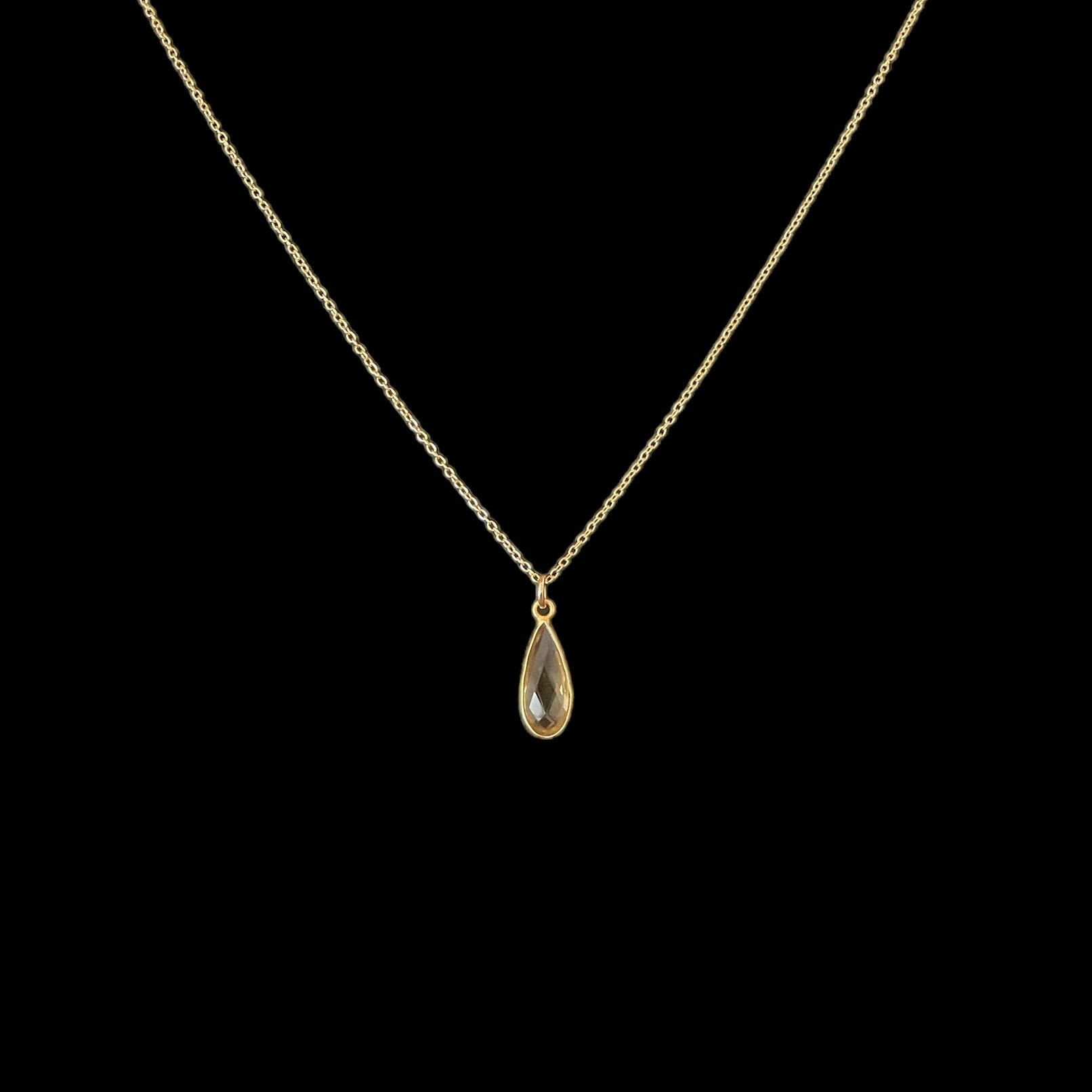 Vergulde halsketting met citrine