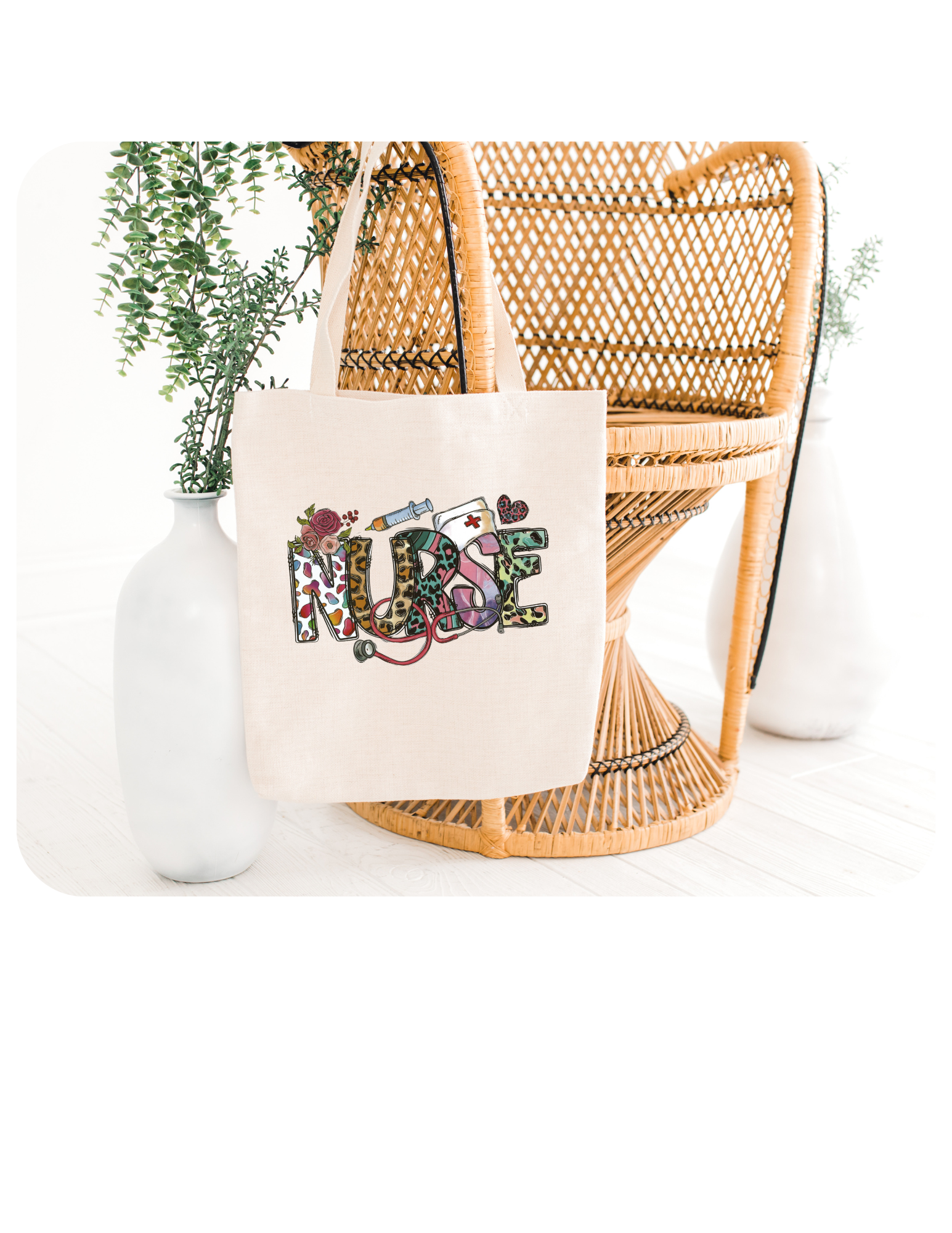 Colorful Nurse Tote Bag