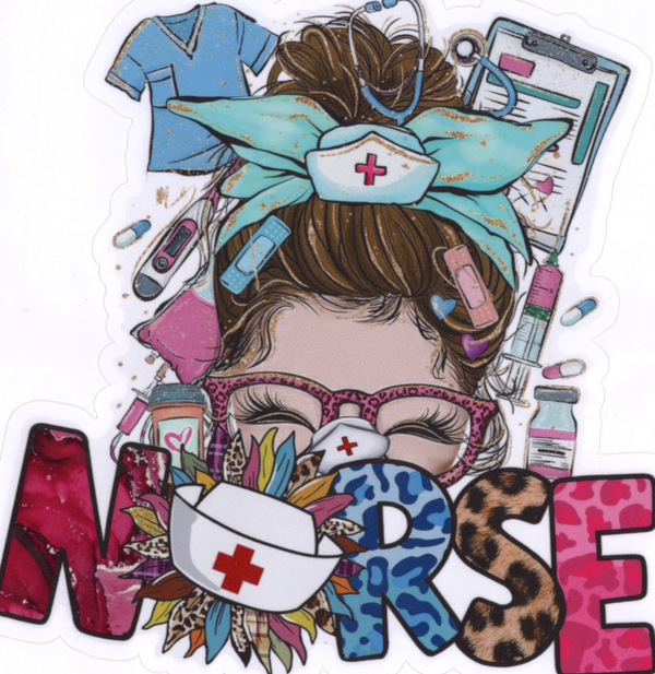 Cute Girl Nurse Sticker