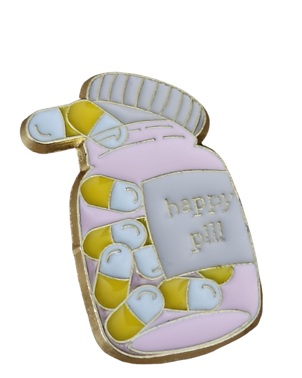 Happy Pills Bottle Pin