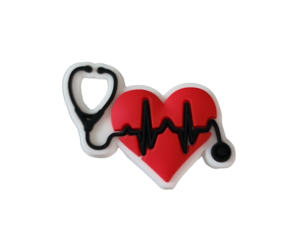 Heart with Heartbeat and Stethoscope