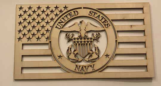 Unfinished Navy Wood Plaque