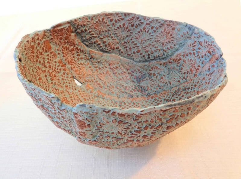 Ceramic, Semi-functional, Bowl, Texture, Stoneware, Copper glaze, Liminal