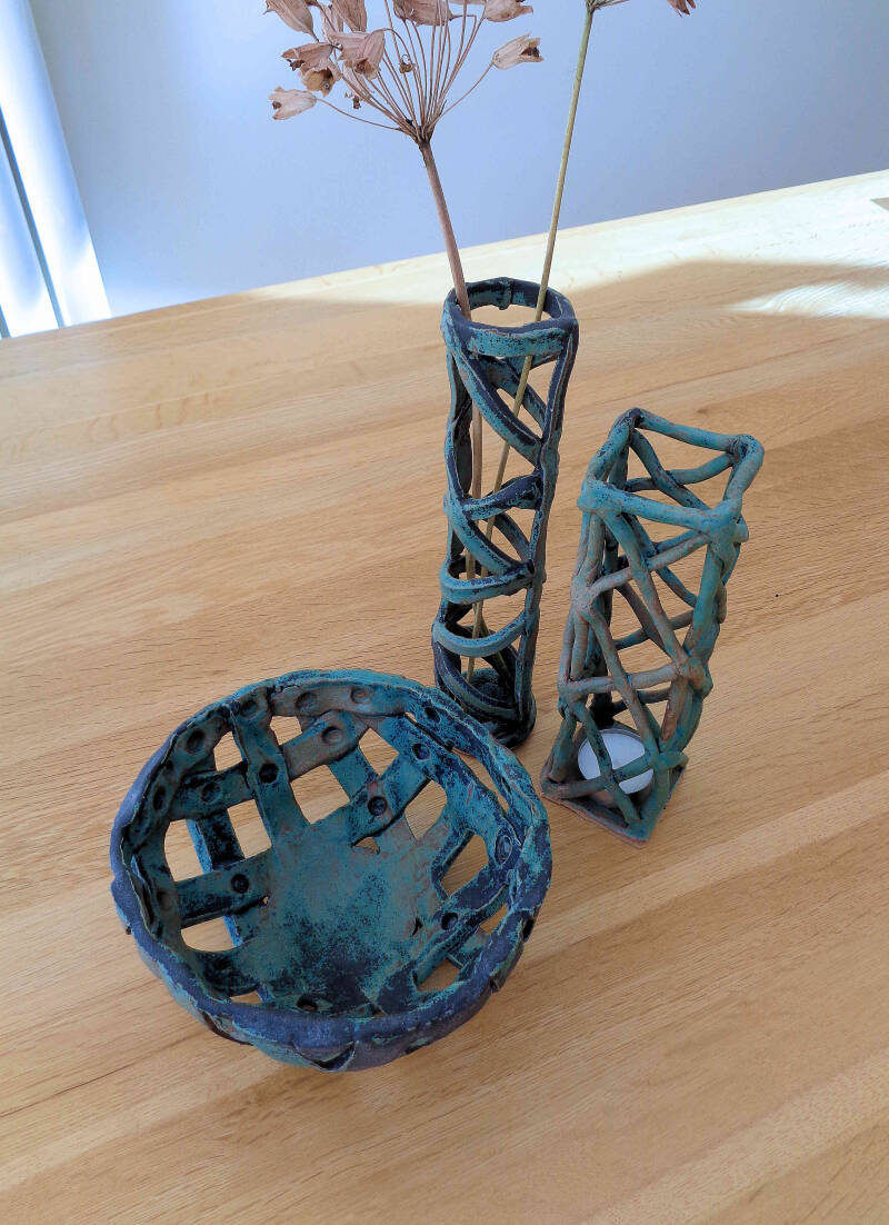 Ceramic, Texture, Bowl, Vase, Semi-functional, Stoneware, Lattice