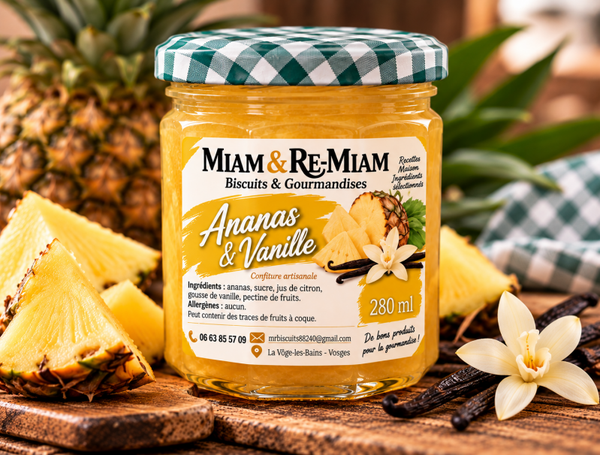 Confiture Ananas & Vanille – Pot 280 ml